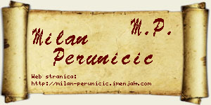 Milan Peruničić vizit kartica